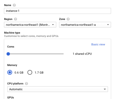Creation of Free Google Compute Instance